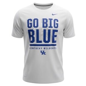 Nike Kentucky Wildcats Dri-FIT Shirt Mens Large White Go Big Blue Graphic Tee